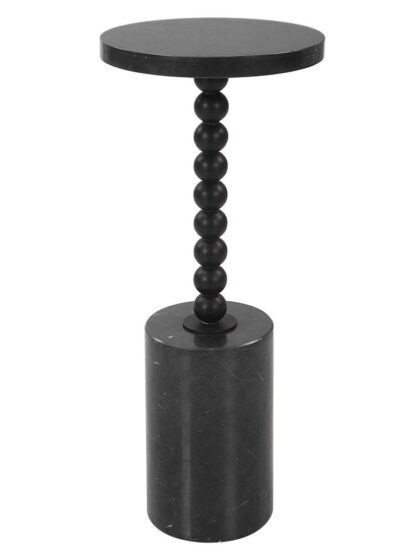 Uttermost Bead Black Marble Drink Table