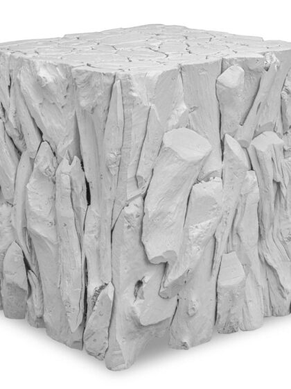 Uttermost Teak Root White Bunching Cube