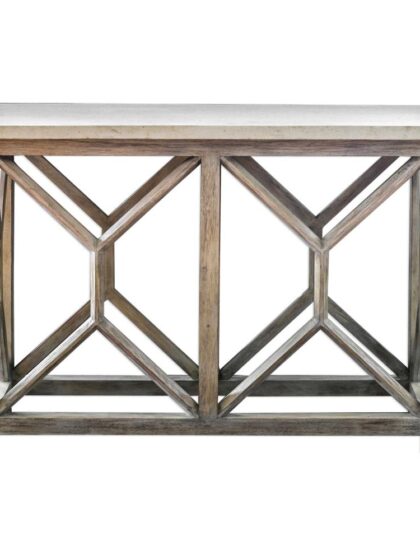 Uttermost Catali Ivory Stone Console Table