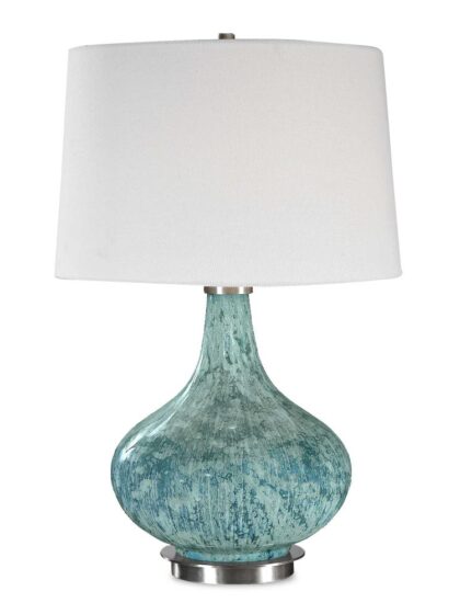 Uttermost Celinda Blue Gray Glass Lamp