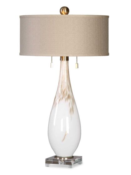 Uttermost Cardoni White Glass Table Lamp