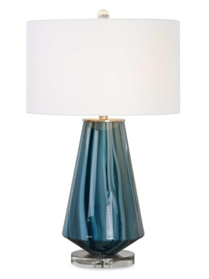 Uttermost Pescara Teal-Gray Glass Lamp