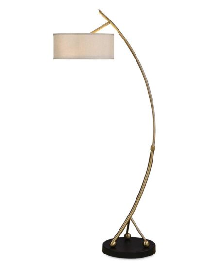 Uttermost Vardar Curved Brass Floor Lamp