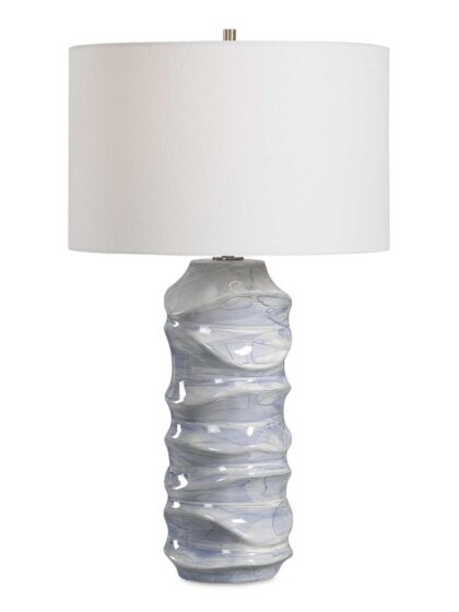 Uttermost Waves Blue & White Table Lamp