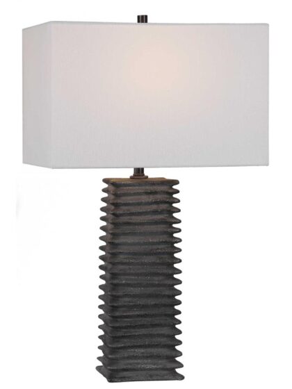 Uttermost Sanderson Metallic Charcoal Table Lamp