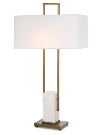 Uttermost Column White Marble Table Lamp