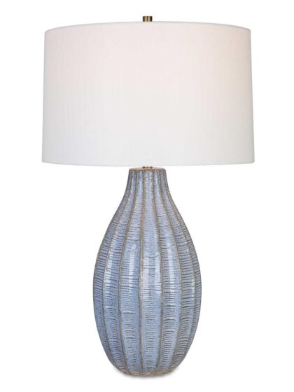 Uttermost Veston Blue Glaze Table Lamp