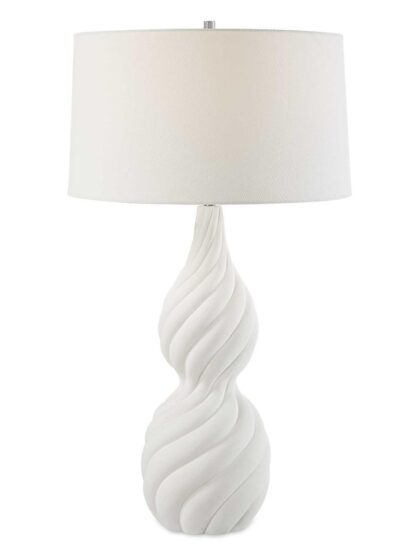 Uttermost Twisted Swirl White Table Lamp