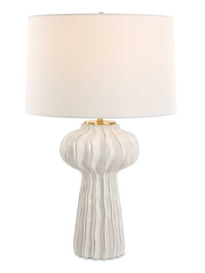 Uttermost Wrenley Ridged White Table Lamp