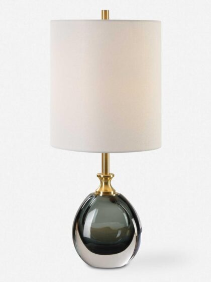 Uttermost Enigma Teal Blue Glass Buffet Lamp