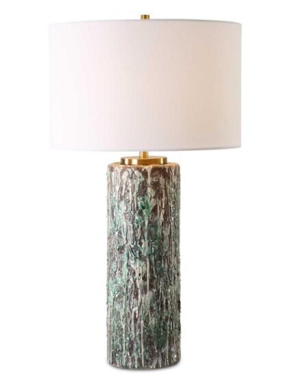 Uttermost Meltdown Ivory Teal Table Lamp