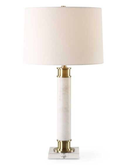Uttermost Plinth White Marble Table Lamp