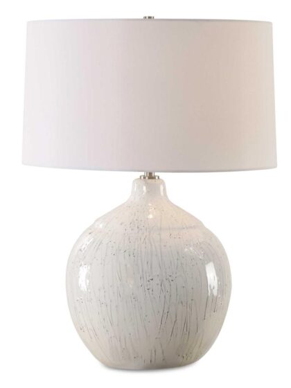 Uttermost Dribble White Glaze Table Lamp