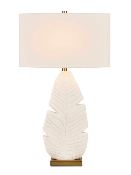 Uttermost Palm Leaf White Table Lamp