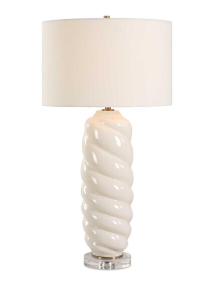 Uttermost Anneli White Swirl Table Lamp