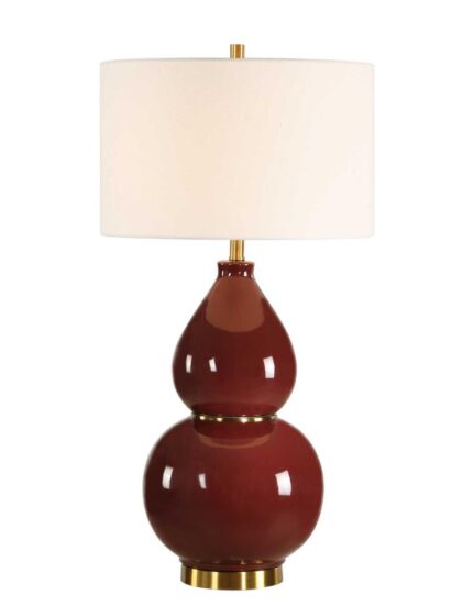 Uttermost Gourd Burgundy Table Lamp