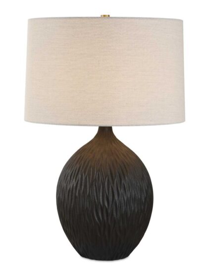 Uttermost Levee Satin Black Table Lamp
