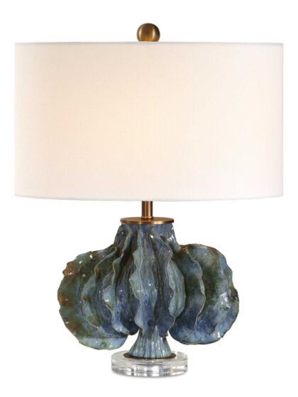 Uttermost Ruffle Up Blue Green Table Lamp