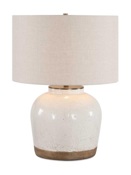 Uttermost Jarret Glaze White Table Lamp