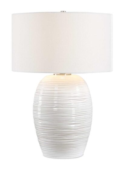 Uttermost Alkman White Glaze Table Lamp