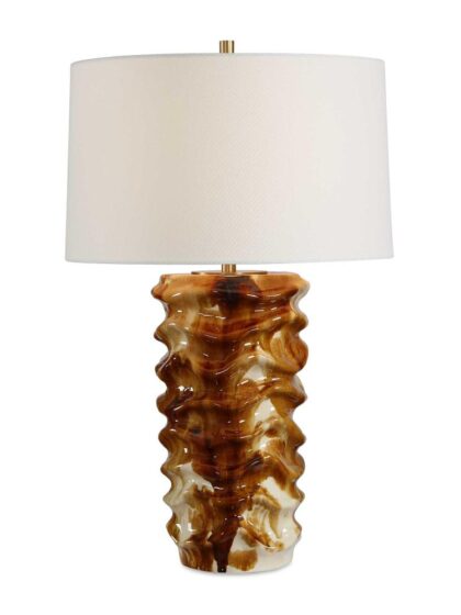 Uttermost Bassa Brown Cream Glazed Table Lamp