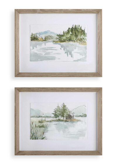 Uttermost Serene Lake Framed Prints Set/2