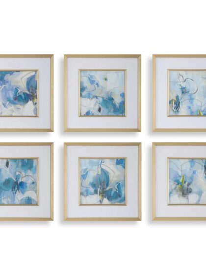 Uttermost Fresh Start Blue Abstract Prints Set/6