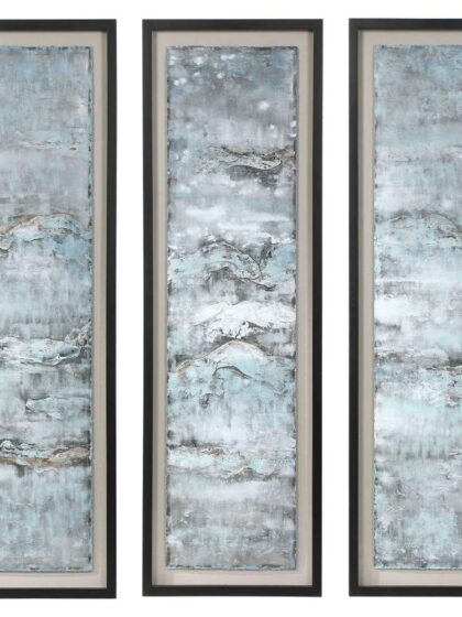 Uttermost Ocean Swell Painted Metal Art Set/3 3 Cartons