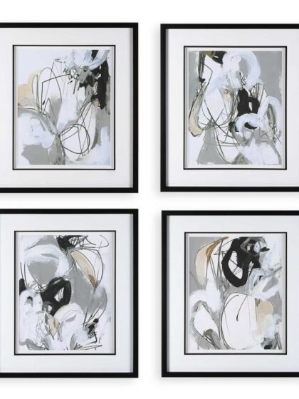 Uttermost Tangled Threads Abstract Framed Prints Set/4