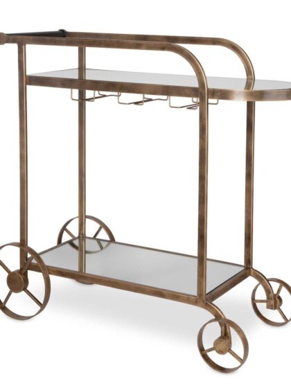 Uttermost Carrinho Antique Brass Bar Cart