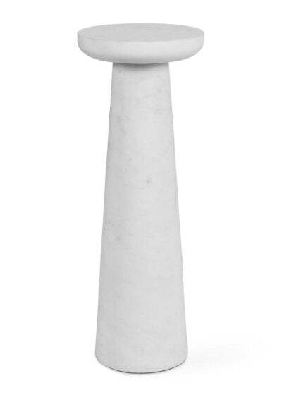 Uttermost Lirra White Marble Drink Table