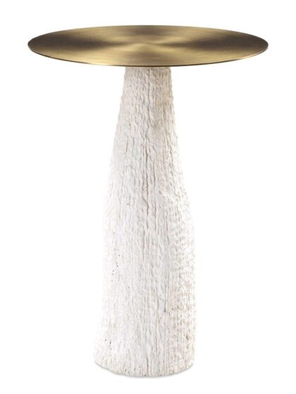 Uttermost Hollen White Stone Accent Table