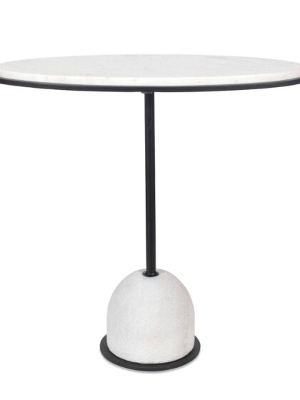 Uttermost Morro White Marble Side Table