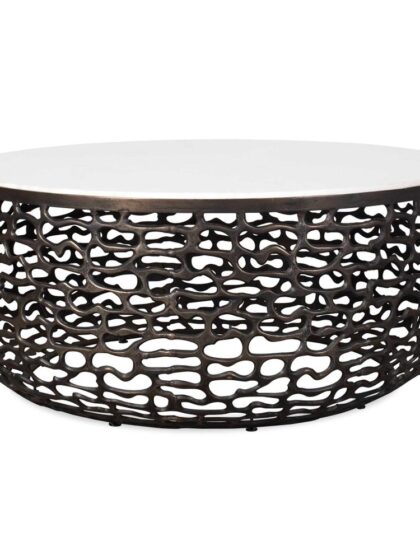 Uttermost Sabena White Marble Outdoor Coffee Table