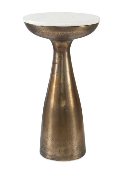 Uttermost Torin Marble & Brass Drink Table