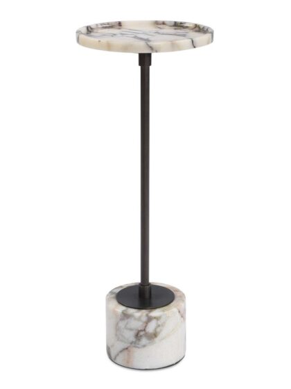Uttermost Brunson White Marble Drink Table