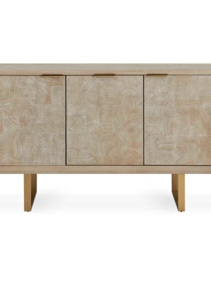 Uttermost Maeva 3 Door Light Wood Cabinet