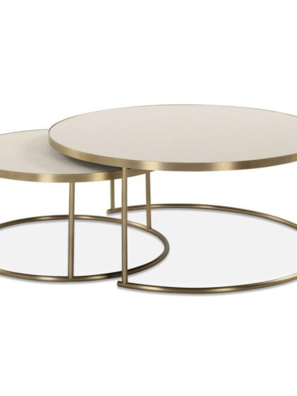 Uttermost Aragon White Nesting Coffee Tables Set/2