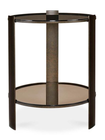 Uttermost Hanson Bronze & Dark Glass Side Table