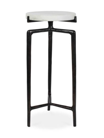 Uttermost Tobias White Marble Slab Drink Table