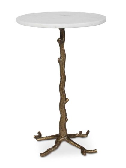 Uttermost Calais White Marble Accent Table