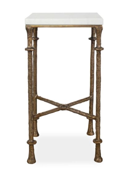 Uttermost Penelope White Marble Accent Table