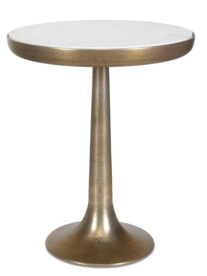 Uttermost Gianno Round White Marble Side Table
