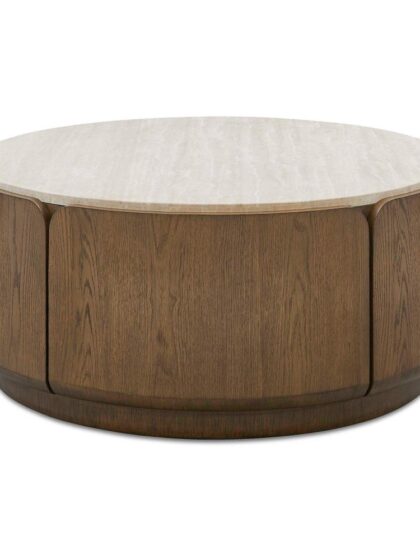 Uttermost Tindall Round Travertine Coffee Table