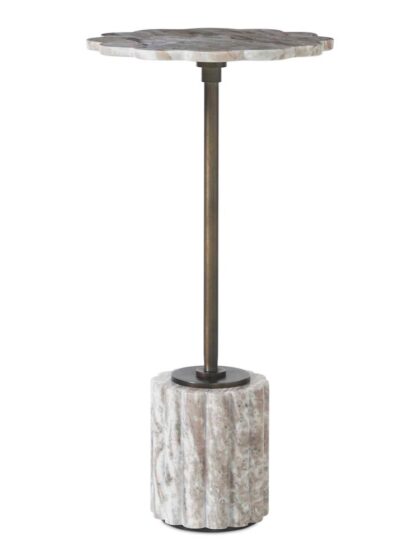 Uttermost Lana Scalloped Marble Drink Table