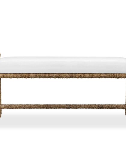 Uttermost Araiza White Fabric Bench
