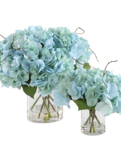 Uttermost Tranquil Blooms In Glass Vases Set/2
