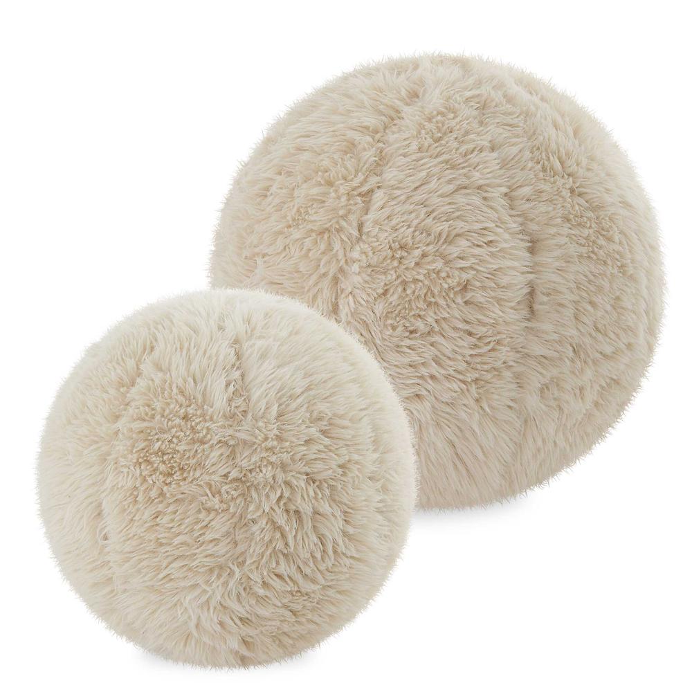 Uttermost Abide Ball Sheepskin Pillows Set/2