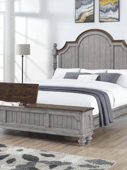 Plymouth Gray King Storage Bed